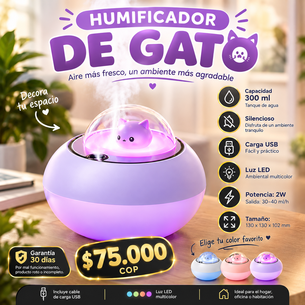 🐱✨ HUMIDIFICADOR DE GATO ✨🐱