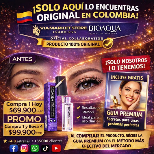 💗 Serum Bioaqua Original 💗✨Crecimiento de tus pestañas✨💎✨Via Market SL x Bioaqua: Tu mirada en otro nivel💖👁️