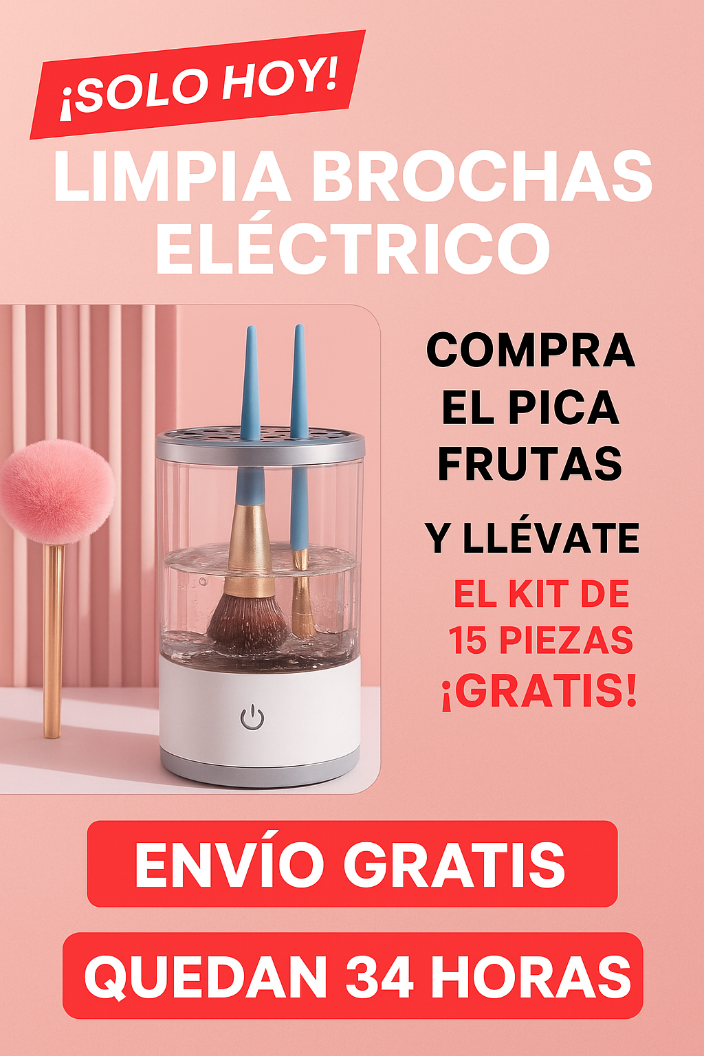 🌐 Limpia brochas eléctrico + envió gratis🌐